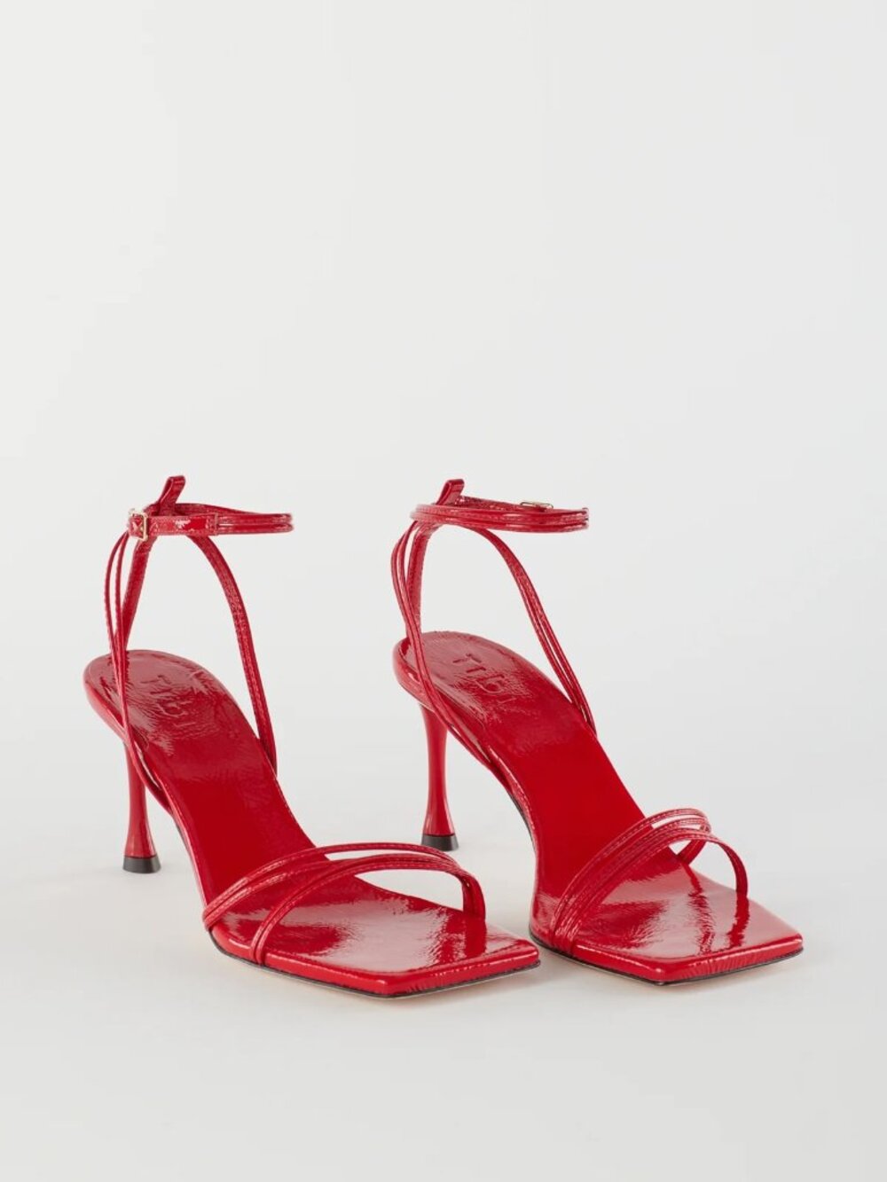Tibi Guy Naplack Sandal Cherry Red Strappy Heels Sz 40